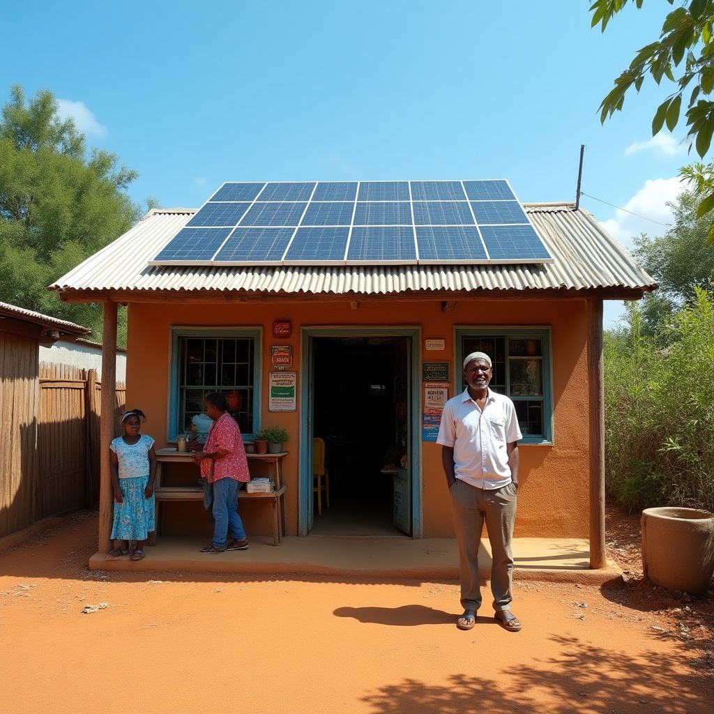 Small business with solar installation